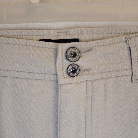 SONOMA Woman's Life + Style Size 14 Capris 5 Pocket Stretch Beige Pants NWT - Picture 2 of 8
